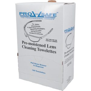 PRO-SAFE Silicone Free Lens Cleaning Towelettes: Anti-Fog, Anti-Static, Individually Wrapped, 5" Wide, 8" Long LCTM