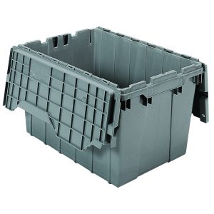 AKRO-MILS Polyethylene Attached-Lid Storage Tote: 65 lb Capacity 39120