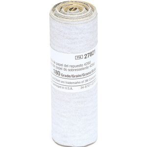 3M Adhesive Back Sanding Sheet: Silicon Carbide, 180 Grit, 3-1/4" Wide, 85" Long 7000045205