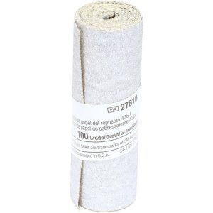 3M Adhesive Back Sanding Sheet: Silicon Carbide, 100 Grit, 3-1/4" Wide, 55" Long 7000045202