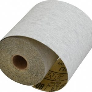 3M Adhesive Back Sanding Sheet: Silicon Carbide, 80 Grit, 4-1/2" Wide, 10 yd Long 7010362351