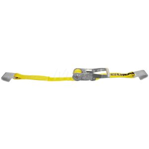 LIFT-ALL Polyester Ratchet Strap Tie Down: 27' Long, 2" Wide, 10000 lb Breaking Strength, 3300 lb Load Capacity 61001