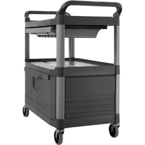 RUBBERMAID Instrument Utility Cart: Plastic, Gray FG409400GRAY