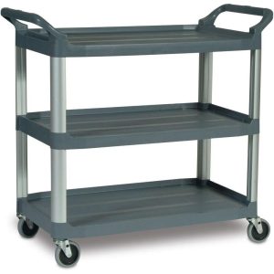 RUBBERMAID Standard Utility Cart: Plastic, Gray FG409100GRAY