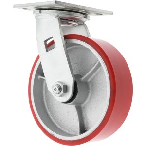 VALUE COLLECTION Swivel Top Plate Caster: Polyurethane, 6" Wheel Dia, 2" Wheel Width, 1,200 lb Capacity, 7-1/2" OAH VES6X2MOP