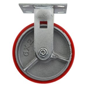 VALUE COLLECTION Rigid Top Plate Caster: Polyurethane, 6" Wheel Dia, 2" Wheel Width, 1,200 lb Capacity, 7-1/2" OAH VER6X2MOP