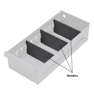 DURHAM Bin Divider: Use with Durham - 017-95, 019-95 & 022-95, Gray 010-95