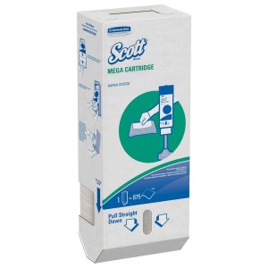 SCOTT Mega Cartridge Napkin Box, Disposable Paper Napkins, 6 Cartons of 875 Beverage Napkins 98908