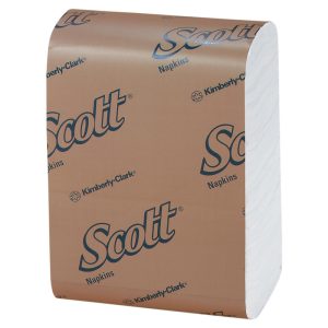SCOTT Low Fold Paper Napkins, Disposable, Snack-Sized, 1-Ply, 32 Packs of 250 Beverage Napkins 98720