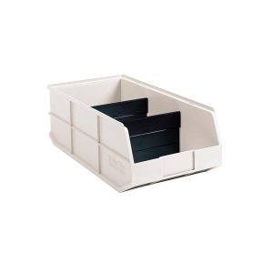 AKRO-MILS Plastic Hopper Stacking Bin: Ivory 30348