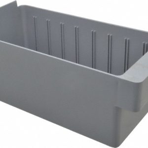 QUANTUM STORAGE Plastic Drawer Bin: Gray QED601GY