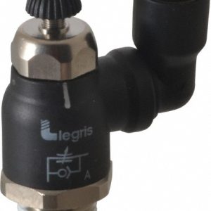 LEGRIS Air Flow Control Valve: Compact Swivel Outlet Flow Control, Tube x NPT, 3/8" Tube OD 7045 60 18
