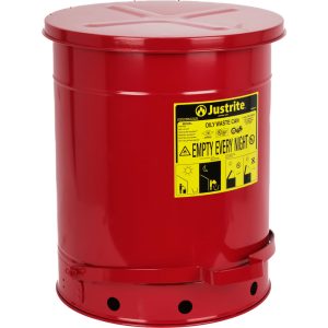 JUSTRITE 14 Gallon Capacity, Galvanized Steel Disposal Can 09500