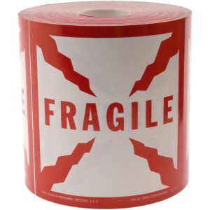 DE LEONE CORPORATION Fragile Shipping Label SCL501