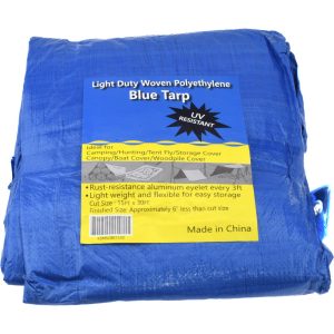 VALUE COLLECTION Tarp/Dust Cover: Blue, Rectangle, Polyethylene, 30' Long x 15' Wide KSMSCBB1530