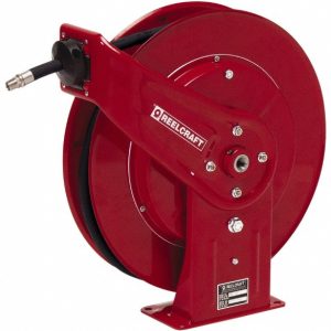 REELCRAFT Hose Reel with Hose: 3/8" ID Hose x 50', Spring Retractable 7650 OHP