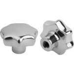 KIPP Star Lobed Knob: 1.96" Head Dia, 7 Points, Stainless Steel K0150.550A42