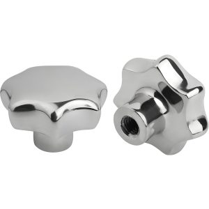 KIPP Star Lobed Knob: 1.96" Head Dia, 7 Points, Stainless Steel K0150.550A42