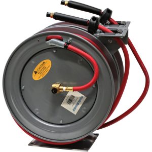 PRO-SOURCE Hose Reel with Hose: 3/8" ID Hose x 50', Spring Retractable 2835031025PRO