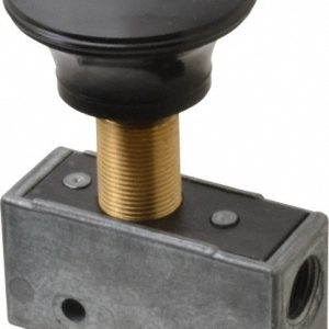 MEAD Mechanically Operated Valve: 3-Way Pilot, Palm Actuator, 1/8" Inlet, 2 Position MV-140