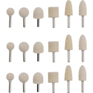 VALUE COLLECTION 18 Piece, 1/4" Shank Diam, Wool Felt Bob Set 516199