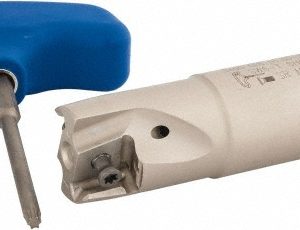 ISCAR Indexable Square-Shoulder End Mill: T490ELND1.002W1.0013, 1" Cut Dia, 0.49" Max Depth of Cut, 1" Dia Weldon Flat Shank 3105293