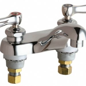 CHICAGO FAUCETS Lever Handle, Deck Mounted, Vandal Resistant Bathroom Faucet 802-VABCP