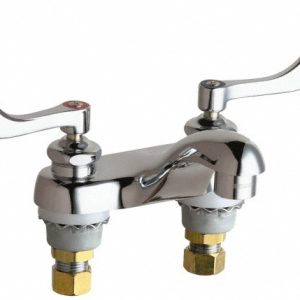 CHICAGO FAUCETS Wrist Blade Handle, Deck Mounted, Vandal Resistant Bathroom Faucet 802-V317ABCP