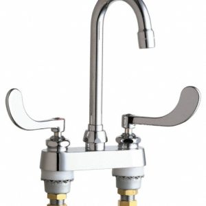 CHICAGO FAUCETS Wrist Blade Handle, Deck Mounted Bathroom Faucet 895-317ABCP