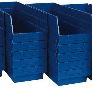 QUANTUM STORAGE Plastic Hopper Shelf Bin: Blue QSB204BLCS