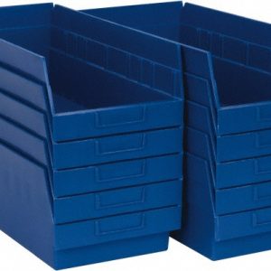 QUANTUM STORAGE Plastic Hopper Shelf Bin: Blue QSB208BLCS