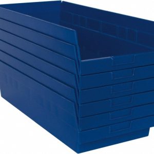 QUANTUM STORAGE Plastic Hopper Shelf Bin: Blue QSB216BLCS
