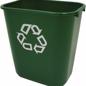 RUBBERMAID Recycling Container: 28 qt, Rectangle, Green FG295606GRN
