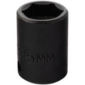 PROTO Impact Socket: 3/8" Drive, 15mm Socket, Hex Drive J7215MHF