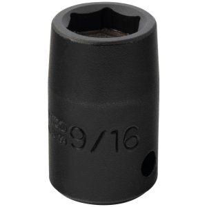 PROTO Impact Socket: 1/2" Drive, 9/16" Socket, Hex Drive J7418HF