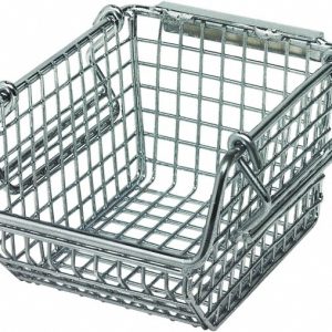 QUANTUM STORAGE Metal Hopper Stacking Bin: Chrome QMB510C