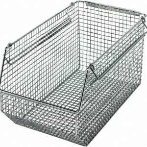 QUANTUM STORAGE Metal Hopper Stacking Bin: Chrome QMB540C