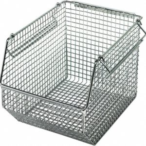 QUANTUM STORAGE Metal Hopper Stacking Bin: Chrome QMB539C