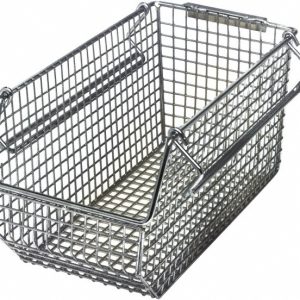 QUANTUM STORAGE Metal Hopper Stacking Bin: Chrome QMB530C