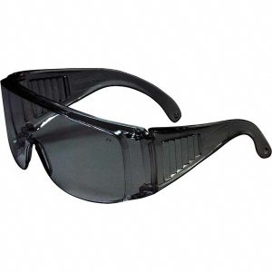 BOUTON Safety Glasses: Scratch-Resistant, Polycarbonate, Gray Lenses, Frameless 250-99-0901