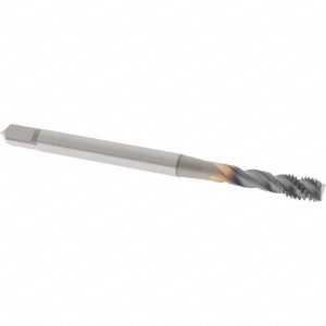 OSG Spiral Flute Tap: M5x0.80 Metric Coarse, 3 Flutes, Modified Bottoming, 6H Class of Fit, Powdered Metal, TICN Coated 1650000508
