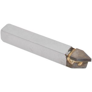CLAPP & HANEY BRAZED TOOL Single Point Tool Bit: E-6, 3/8" Shank Width, 3/8" Shank Height, C2 Solid Carbide Tip, Neutral 610