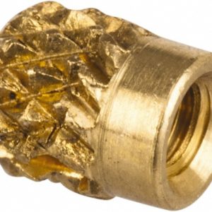 E-Z LOK #0-80 UNF Brass Flush Press Fit Threaded Insert for Plastic 240-000-BR