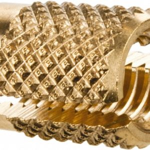 E-Z LOK #10-32 UNF Brass Flush Press Fit Threaded Insert for Plastic 240-332-BR
