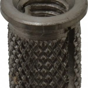 E-Z LOK #10-32 UNF Grade 303 Stainless Steel Flanged Press Fit Threaded Insert for Plastic 260-332-CR
