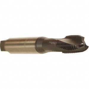 EMUGE Spiral Flute Tap: 5/16-18 UNC, 3 Flutes, Modified Bottoming, 3BX Class of Fit, Cobalt, TICN Coated BU35J411.5010