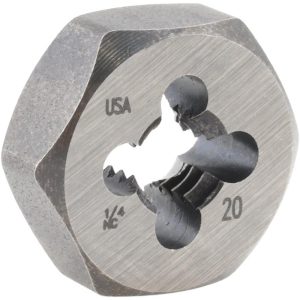 CLE-LINE Hex Rethreading Die: 1/4-20, Right Hand, Carbon Steel C65601