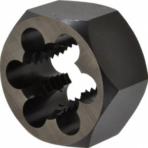 CLE-LINE Hex Rethreading Die: 1-8, 1" Thick, Right Hand, Carbon Steel C65622