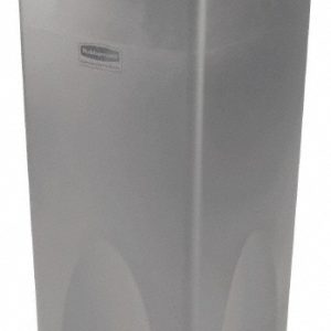 RUBBERMAID Untouchable Square Trash Can, Gray FG356988GRAY