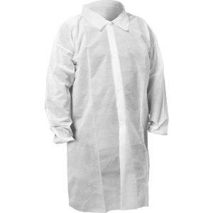 KLEENGUARD Coveralls & Overalls; Garment Style: Lab Coat ; Size: X-Large ; Color: White ; Material: Spunbond ; Hazardous Protection Level: Non Hazardous Protection ; Cuff Style: Elastic 67316